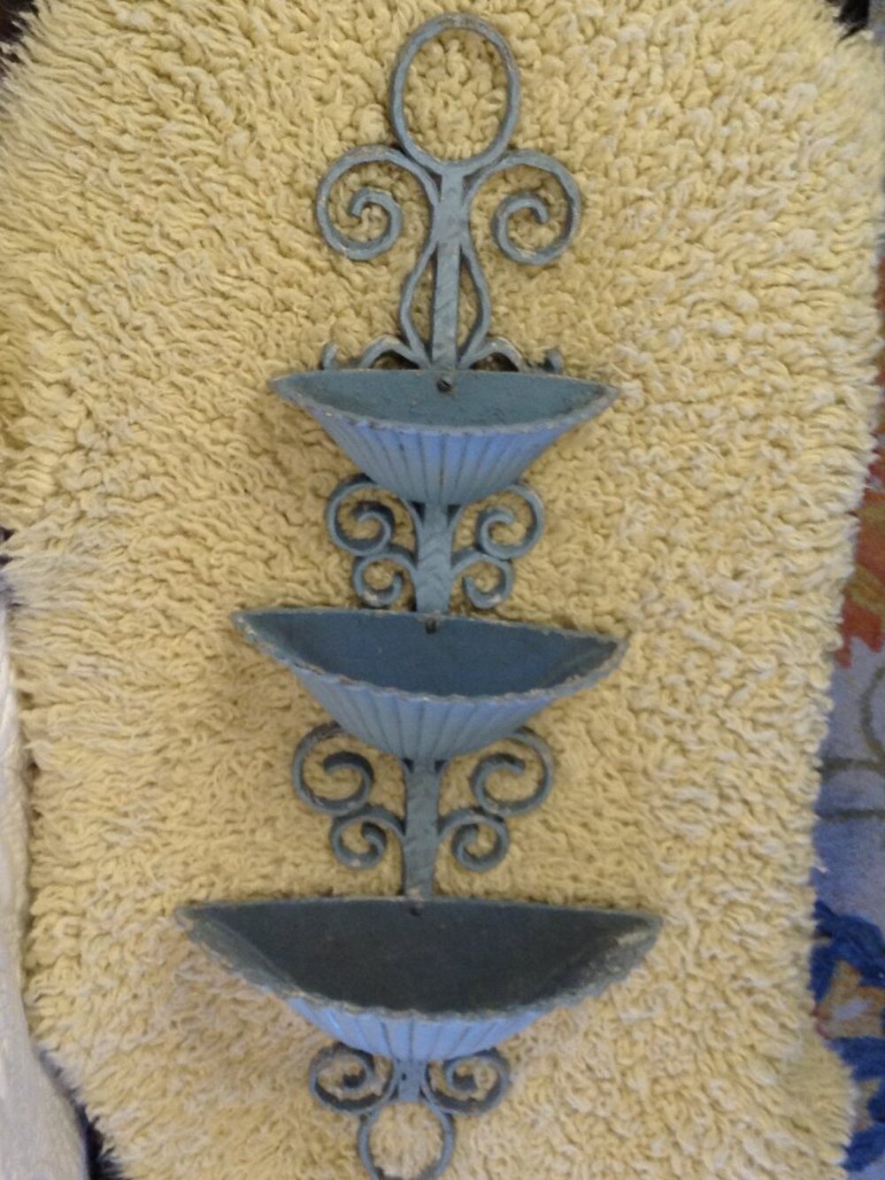 VTG 1960's Cast Metal Sexton 3-tier Planter USA Ornamental Chippy Shabby Chic
